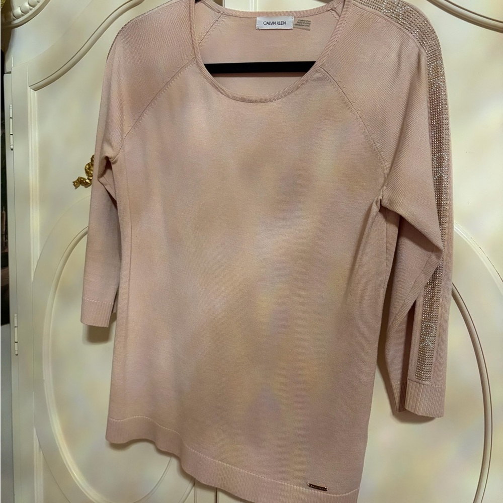 Pink Sweater with Mesh Detail